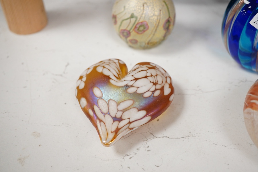 Ten art glass items, including Murano scent bottles etc, 17cm high